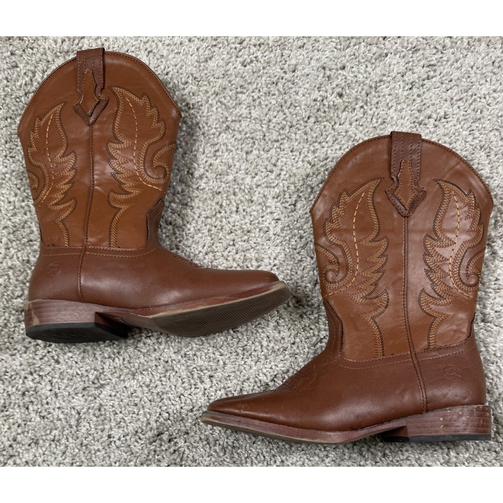 Roper Little Kid Texson Boot Brown Western Cowboy Size 2 - Flaws Read
